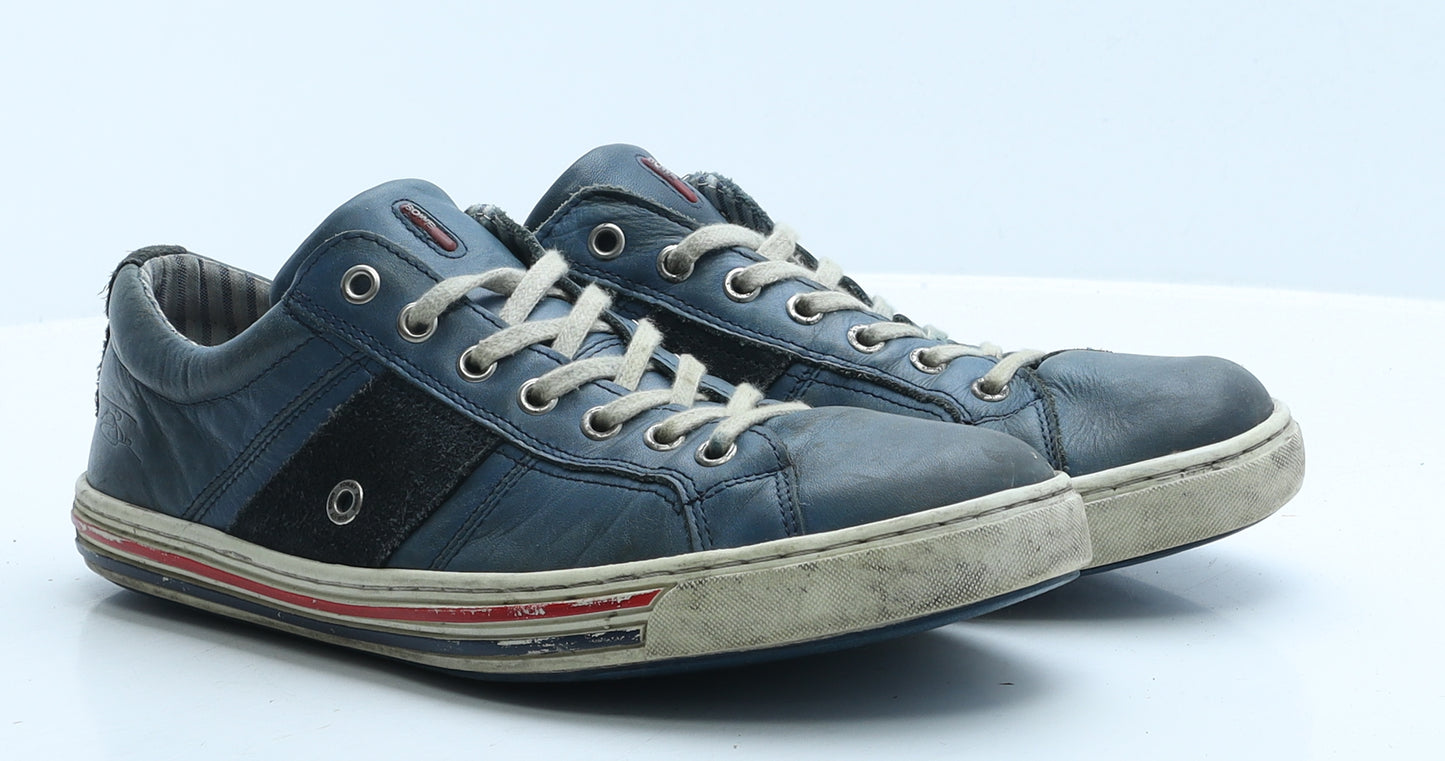 Lloyd & Pryce Mens Blue Faux Leather Trainer UK 9 43