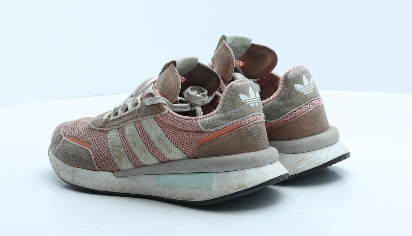 adidas Womens Pink Polyester Trainer UK 5 38