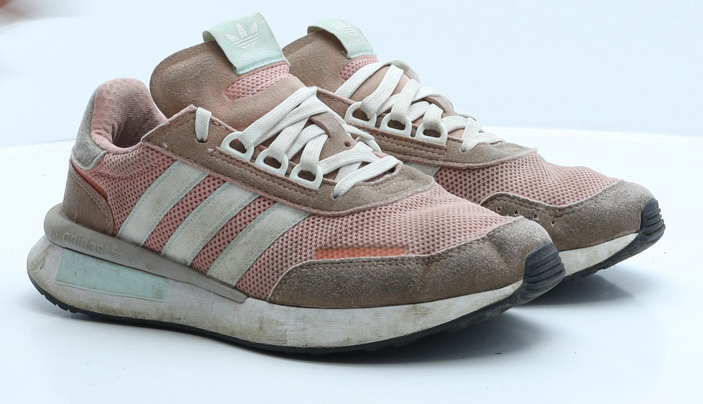 adidas Womens Pink Polyester Trainer UK 5 38