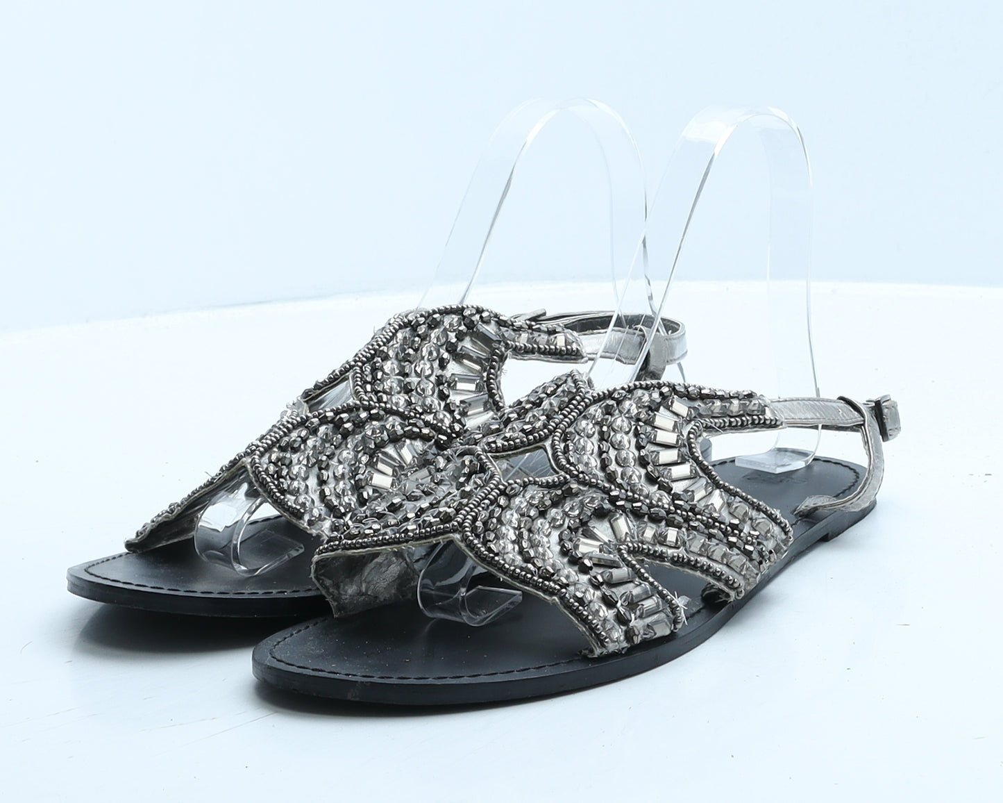 ASOS Womens Black Polyester Gladiator Sandal UK 7