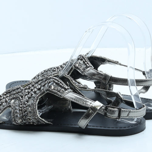 ASOS Womens Black Polyester Gladiator Sandal UK 7