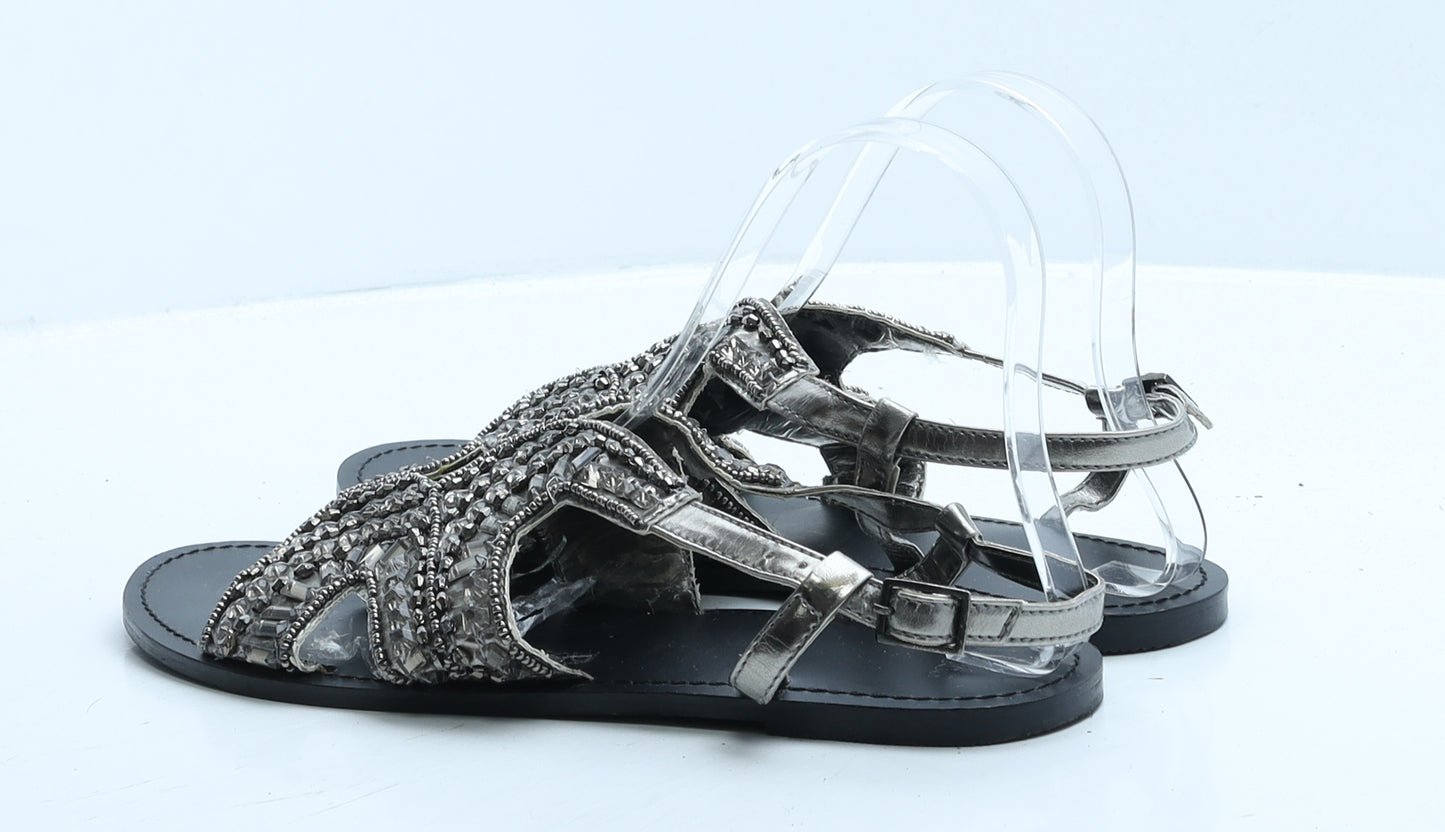 ASOS Womens Black Polyester Gladiator Sandal UK 7