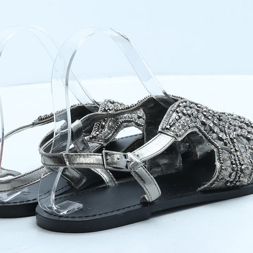 ASOS Womens Black Polyester Gladiator Sandal UK 7
