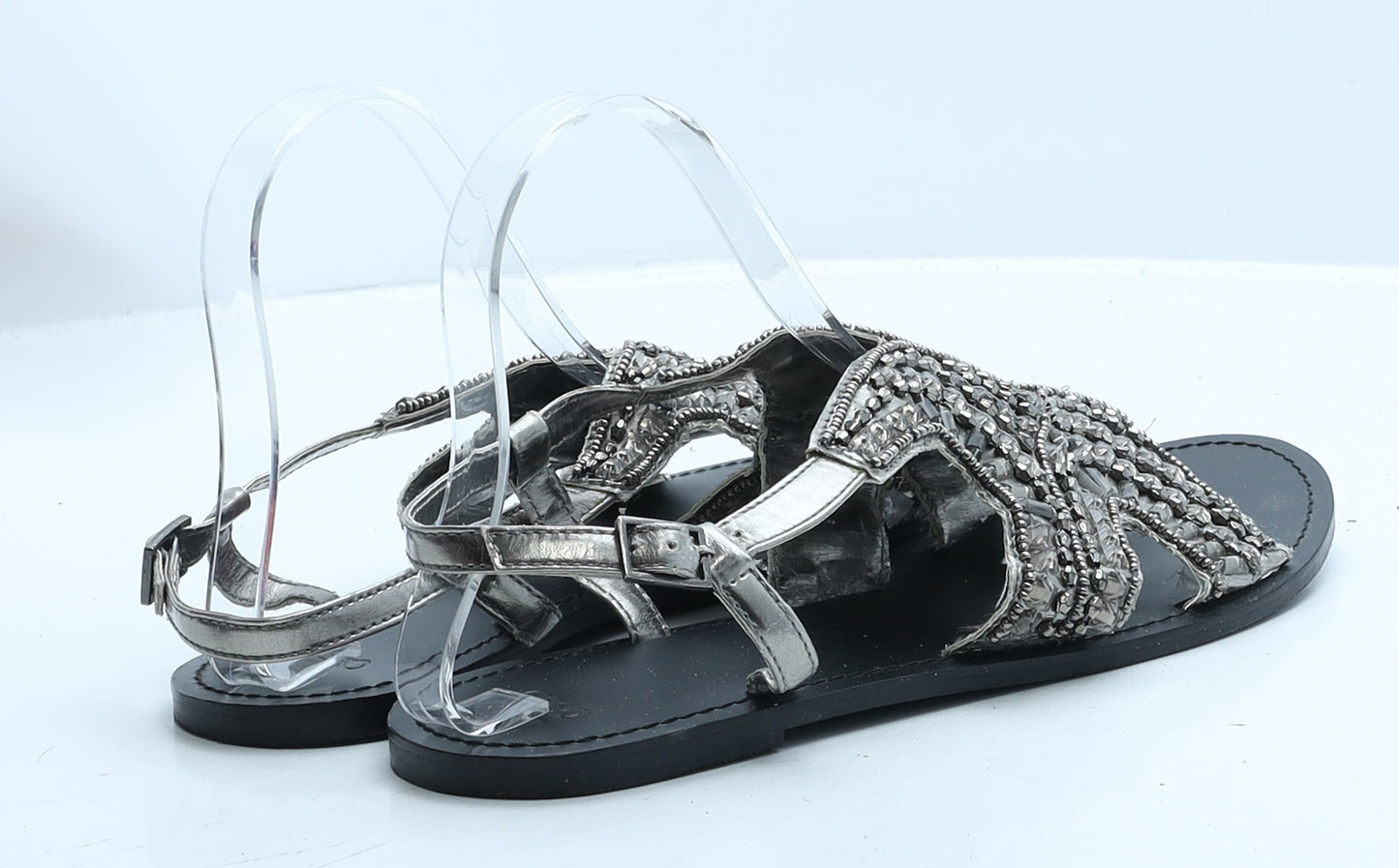 ASOS Womens Black Polyester Gladiator Sandal UK 7