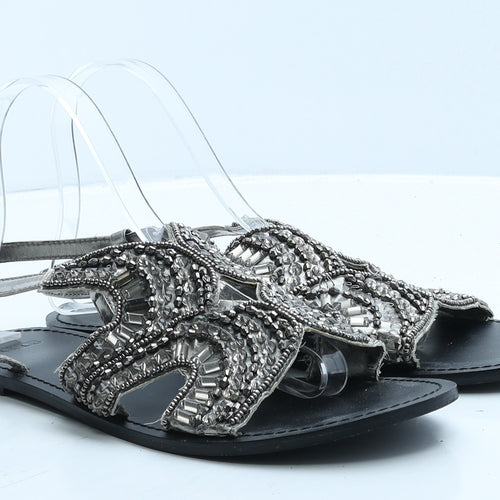 ASOS Womens Black Polyester Gladiator Sandal UK 7