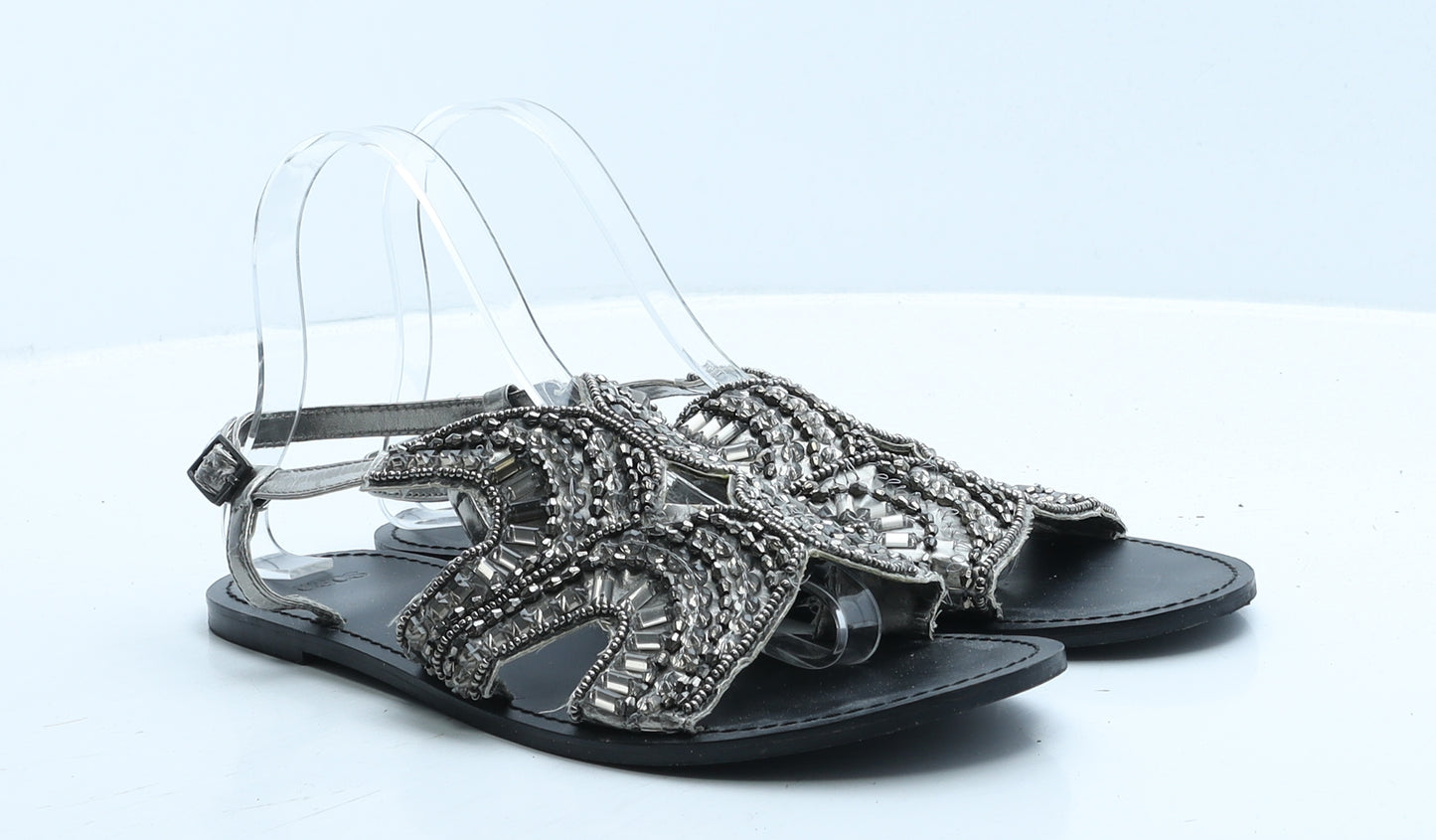 ASOS Womens Black Polyester Gladiator Sandal UK 7