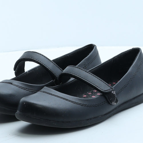 Marks and Spencer Girls Black Leather Mary Jane Flat UK 3 35