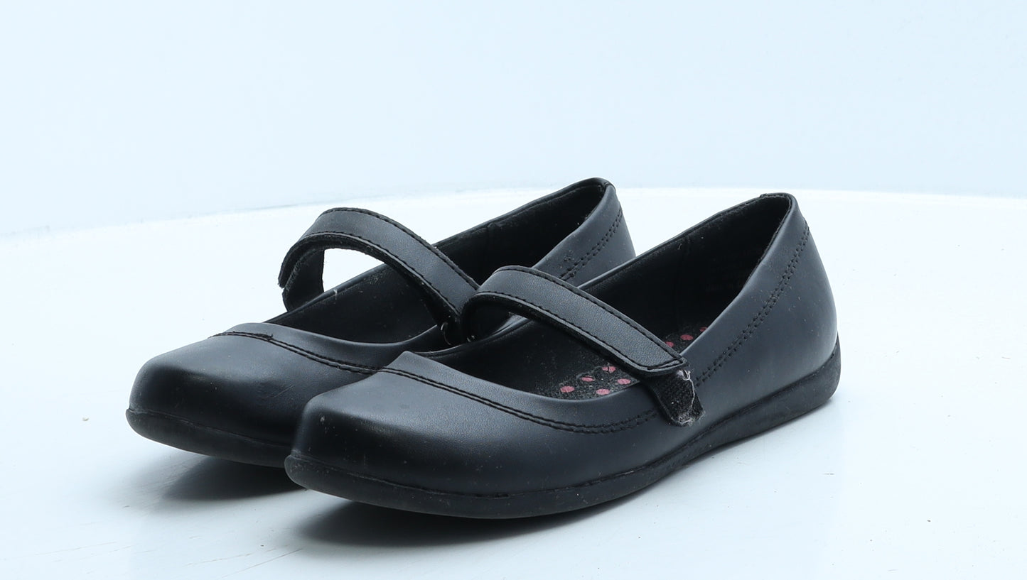 Marks and Spencer Girls Black Leather Mary Jane Flat UK 3 35