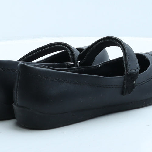 Marks and Spencer Girls Black Leather Mary Jane Flat UK 3 35