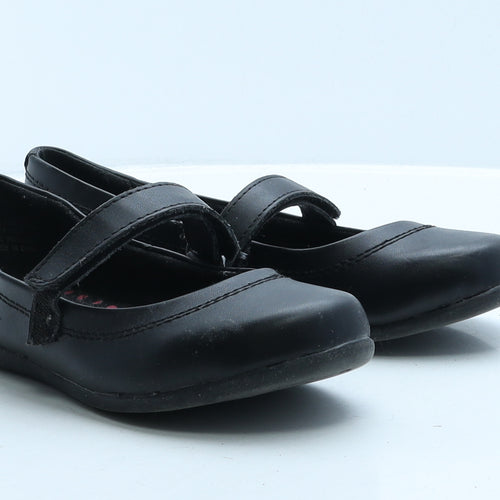 Marks and Spencer Girls Black Leather Mary Jane Flat UK 3 35