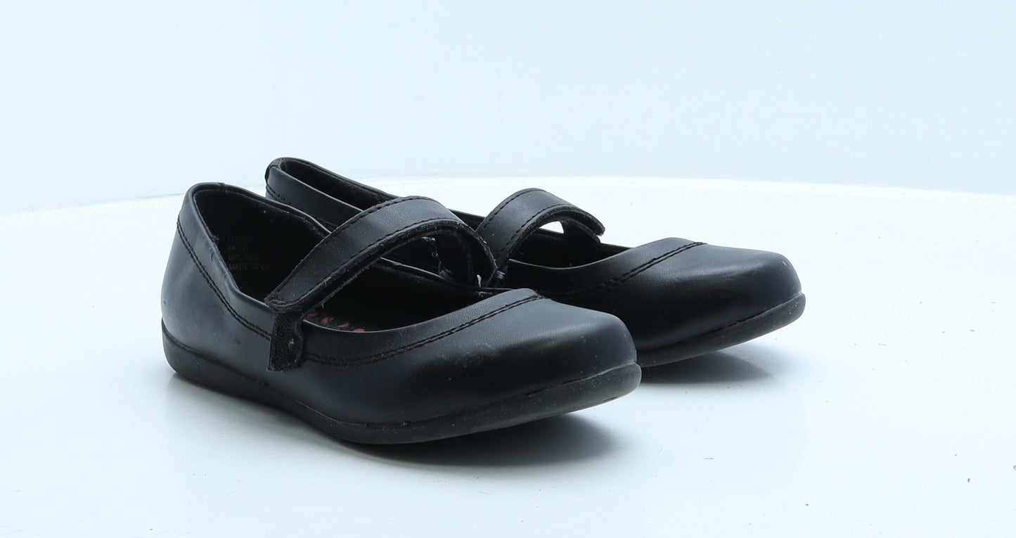 Marks and Spencer Girls Black Leather Mary Jane Flat UK 3 35