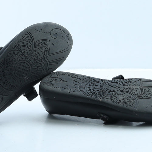 Marks and Spencer Girls Black Leather Mary Jane Flat UK 3 35