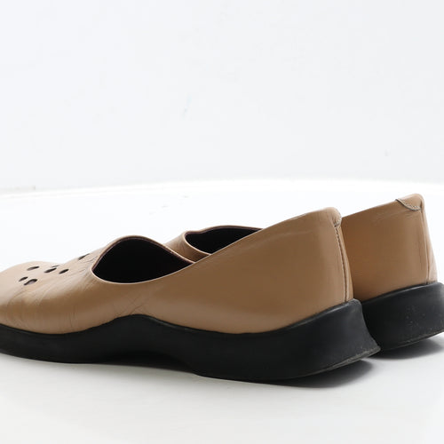 Preworn Womens Brown Spotted Leather Loafer Flat UK 6 39