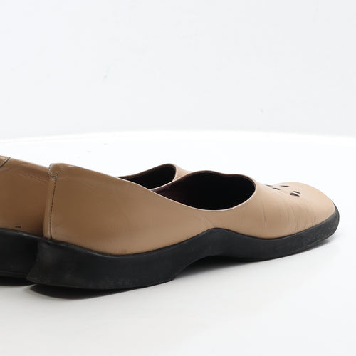 Preworn Womens Brown Spotted Leather Loafer Flat UK 6 39