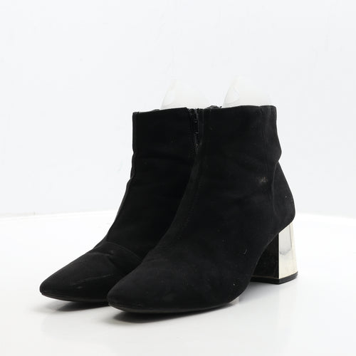 Primark Womens Black Suede Bootie Boot UK 7 40