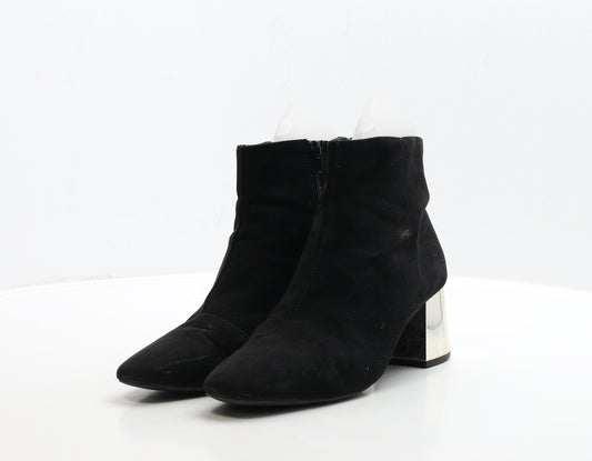 Primark Womens Black Suede Bootie Boot UK 7 40