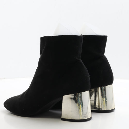 Primark Womens Black Suede Bootie Boot UK 7 40