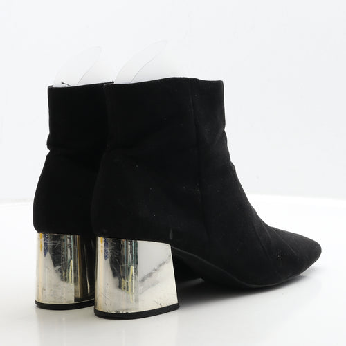 Primark Womens Black Suede Bootie Boot UK 7 40