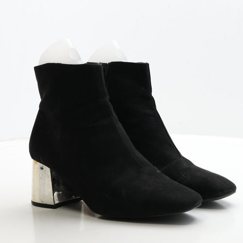 Primark Womens Black Suede Bootie Boot UK 7 40