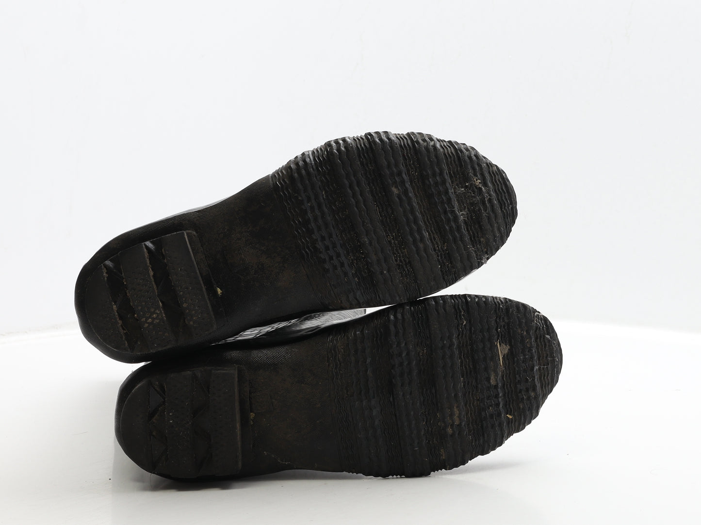 Preworn Womens Black Rubber Wellies Boot UK 5 38 - Crocodile Print