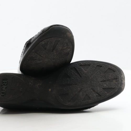 Preworn Womens Black Leather Loafer Flat UK 8 42