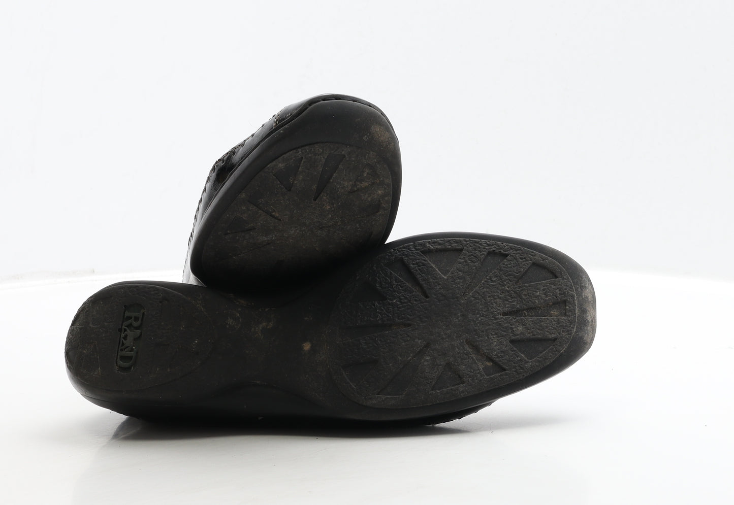 Preworn Womens Black Leather Loafer Flat UK 8 42