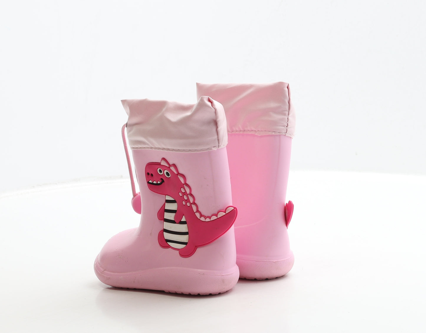 Preworn Girls Pink Rubber Wellies Boot UK 3 20 - Dinosaur Detail