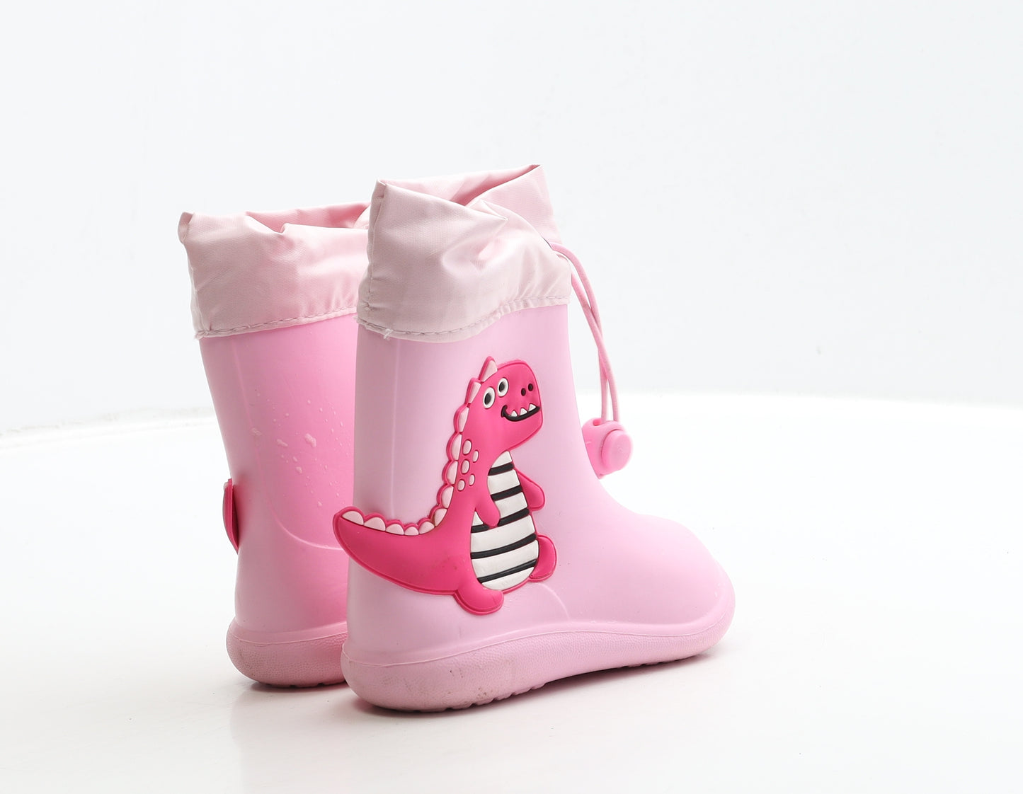 Preworn Girls Pink Rubber Wellies Boot UK 3 20 - Dinosaur Detail