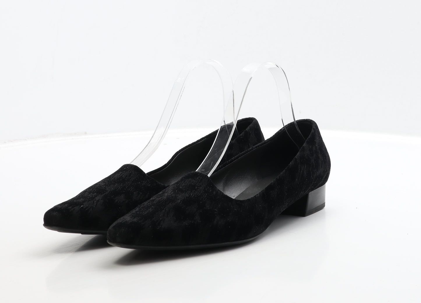 PETER KAISER Womens Black Geometric Suede Court Heel UK 5 38