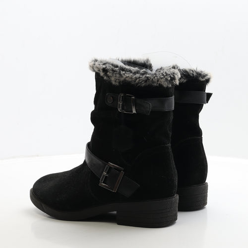 Marks and Spencer Womens Black Suede Biker Boot UK 6 39