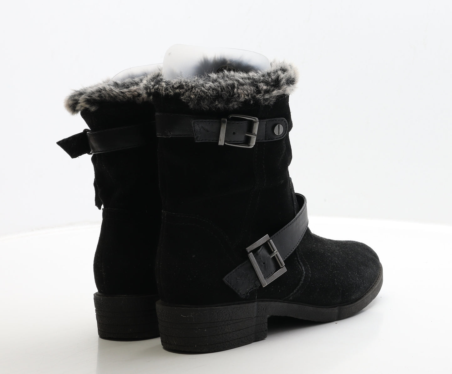 Marks and Spencer Womens Black Suede Biker Boot UK 6 39