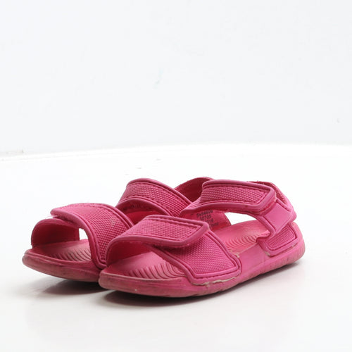 Preworn Girls Pink Polyester Strappy Sandal UK 7 24