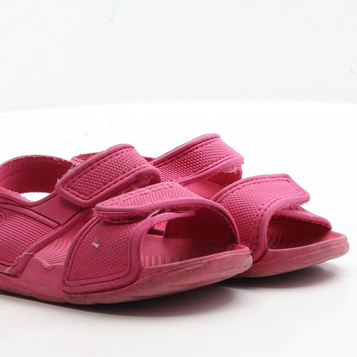 Preworn Girls Pink Polyester Strappy Sandal UK 7 24