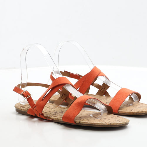 Dorothy Perkins Womens Orange Suede Strappy Sandal UK 6 39