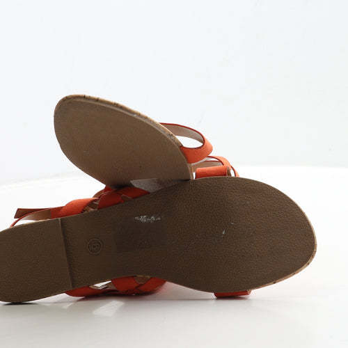 Dorothy Perkins Womens Orange Suede Strappy Sandal UK 6 39
