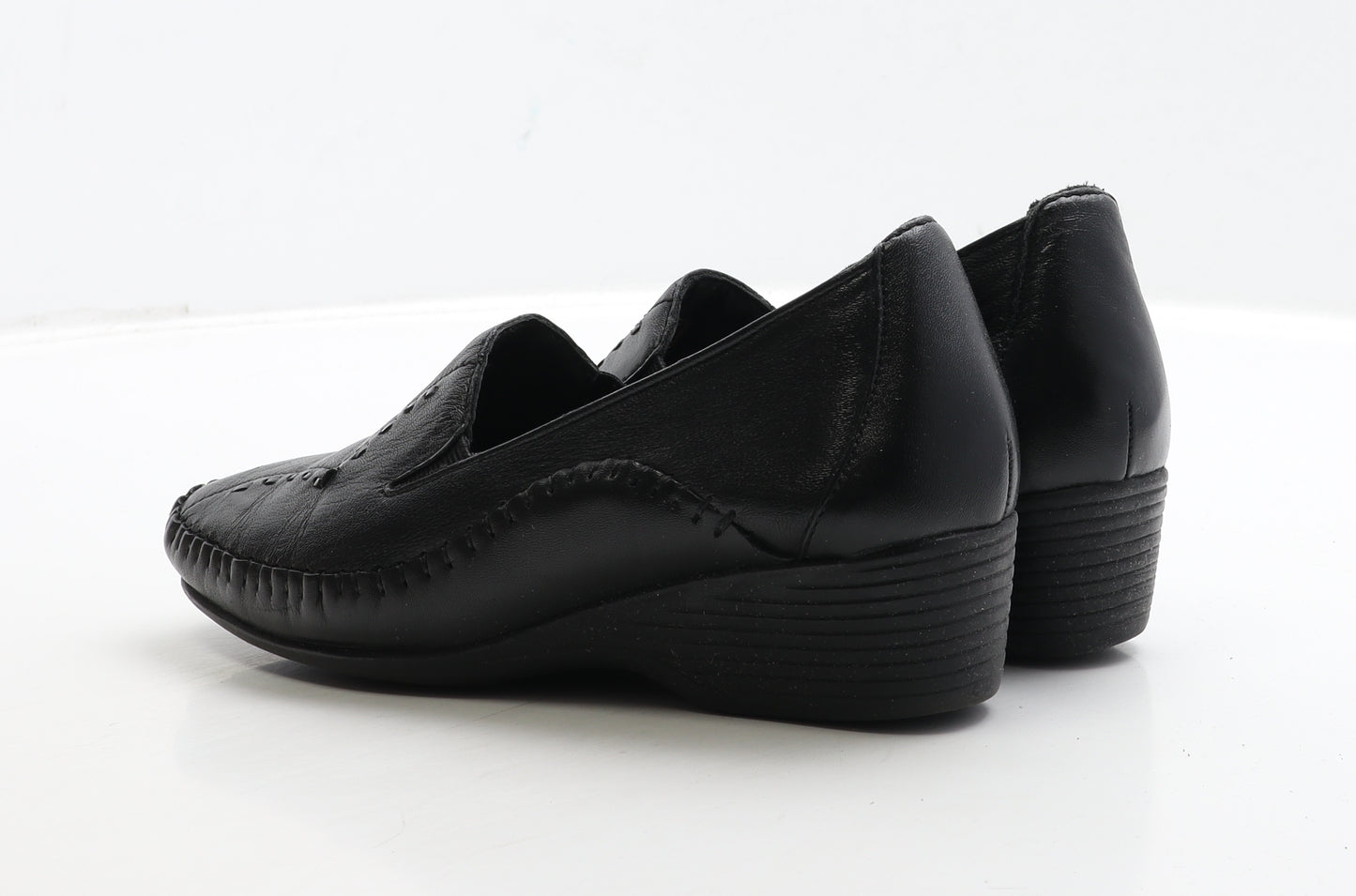 Pavers Womens Black Leather Loafer Casual UK 6 39