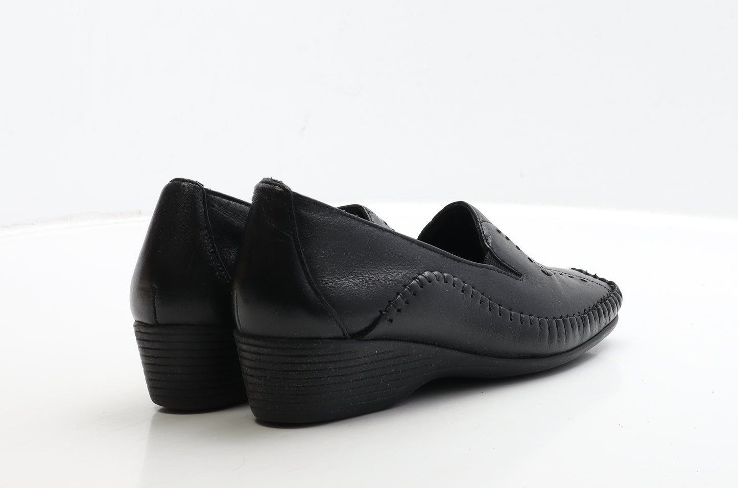 Pavers Womens Black Leather Loafer Casual UK 6 39