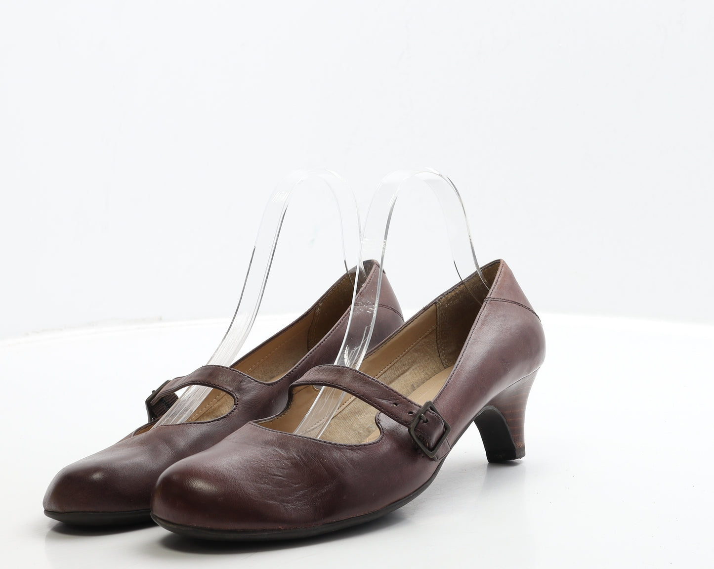 Clarks Womens Red Leather Court Heel UK 6 39