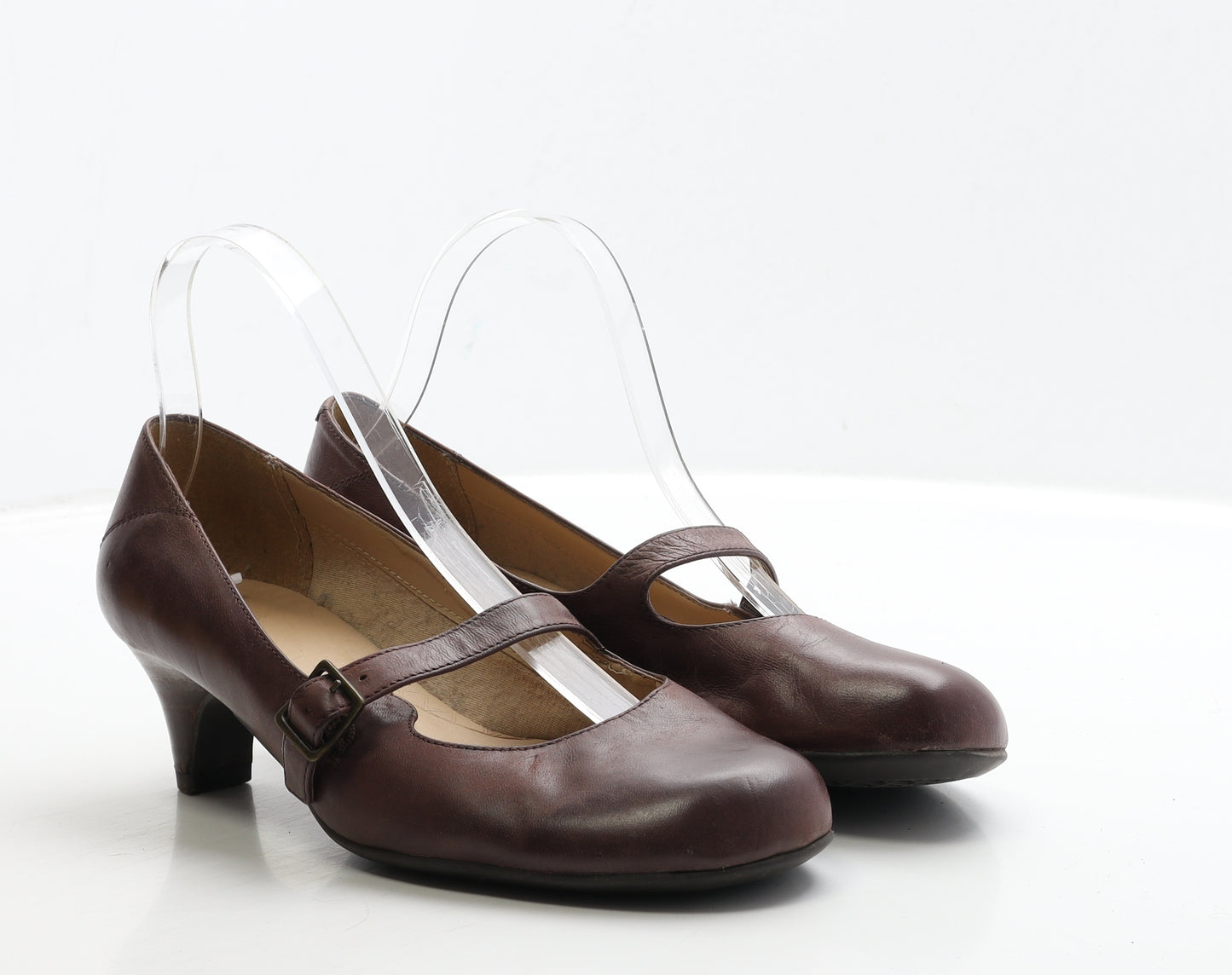 Clarks Womens Red Leather Court Heel UK 6 39