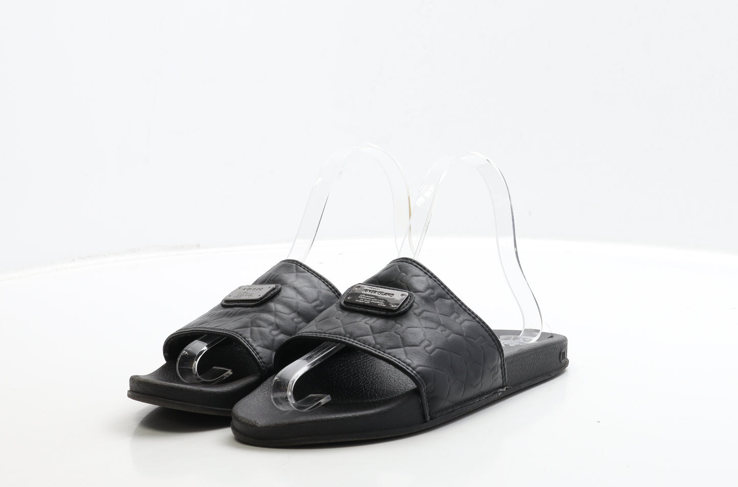 River Island Womens Black Polyester Slider Sandal UK 4 37