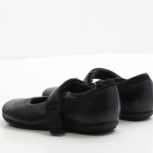 Clarks Girls Black Leather Mary Jane Flat UK 11 29