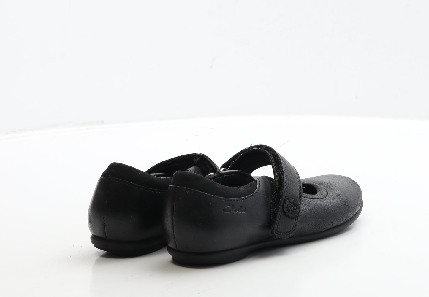 Clarks Girls Black Leather Mary Jane Flat UK 11 29
