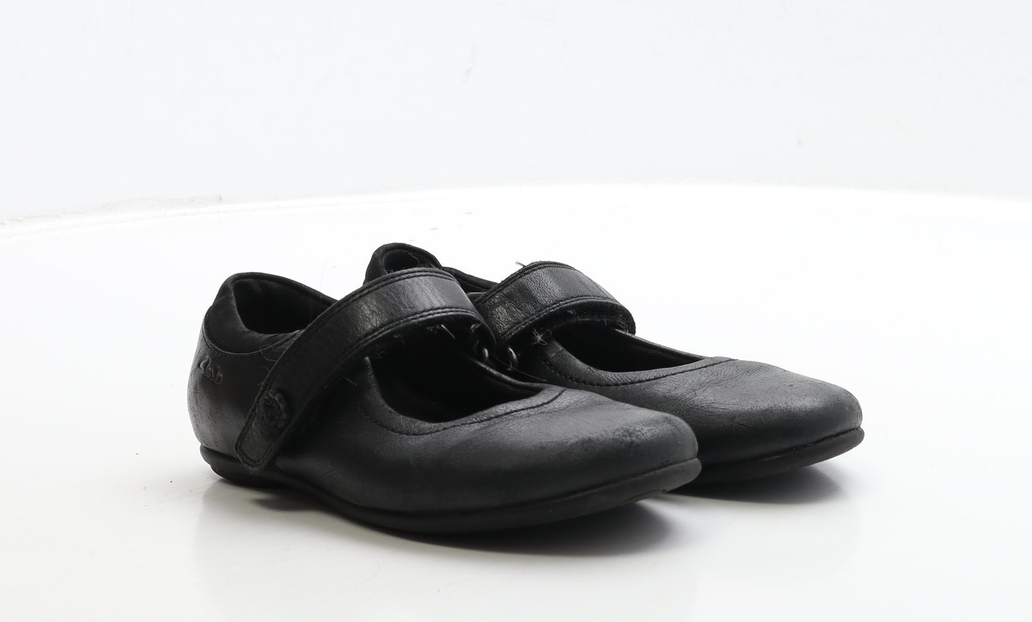 Clarks Girls Black Leather Mary Jane Flat UK 11 29