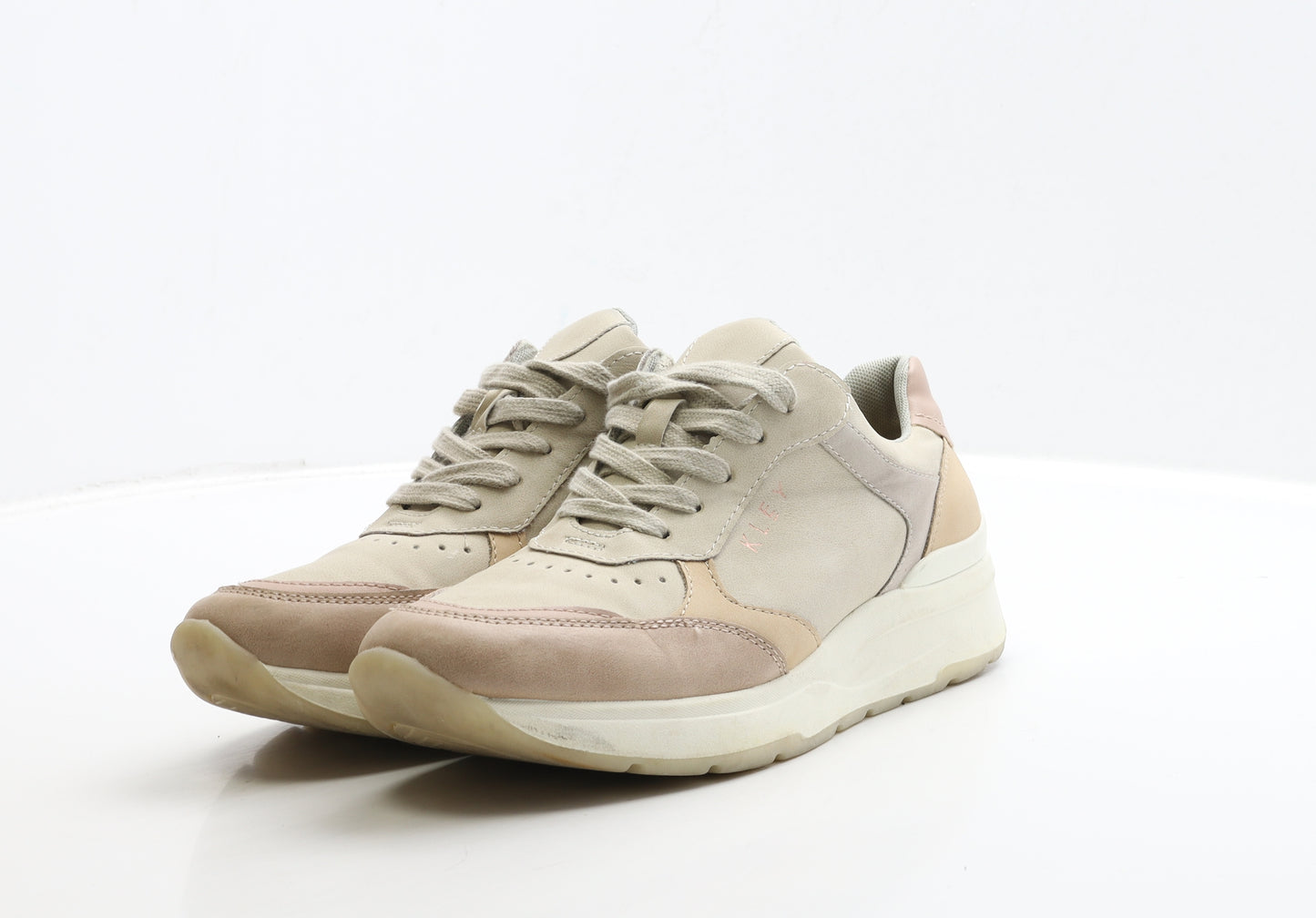 Kley Womens Beige Leather Trainer UK 7 40