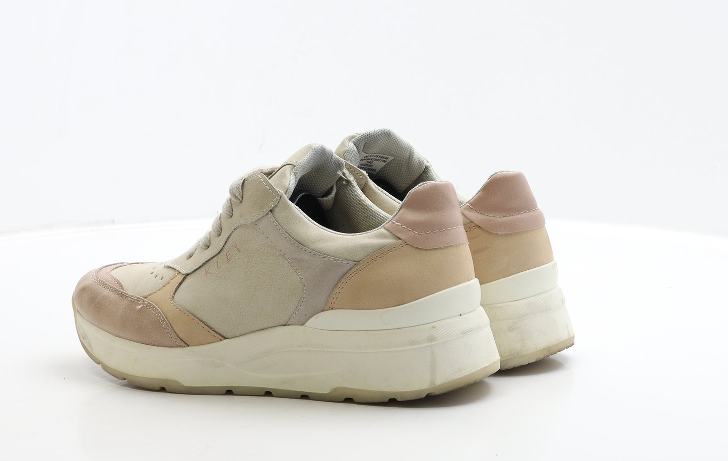 Kley Womens Beige Leather Trainer UK 7 40