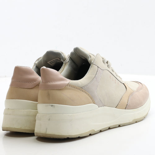 Kley Womens Beige Leather Trainer UK 7 40