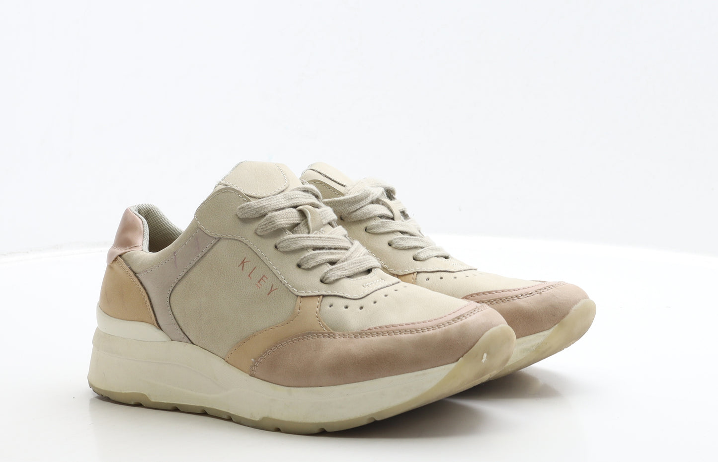 Kley Womens Beige Leather Trainer UK 7 40