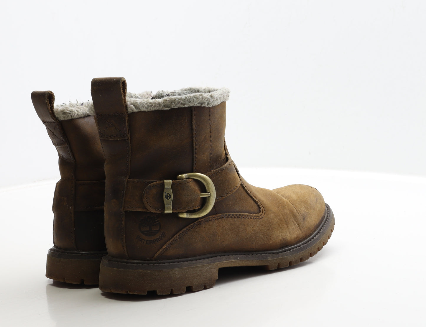 Timberland Womens Brown Leather Biker Boot UK 5 38