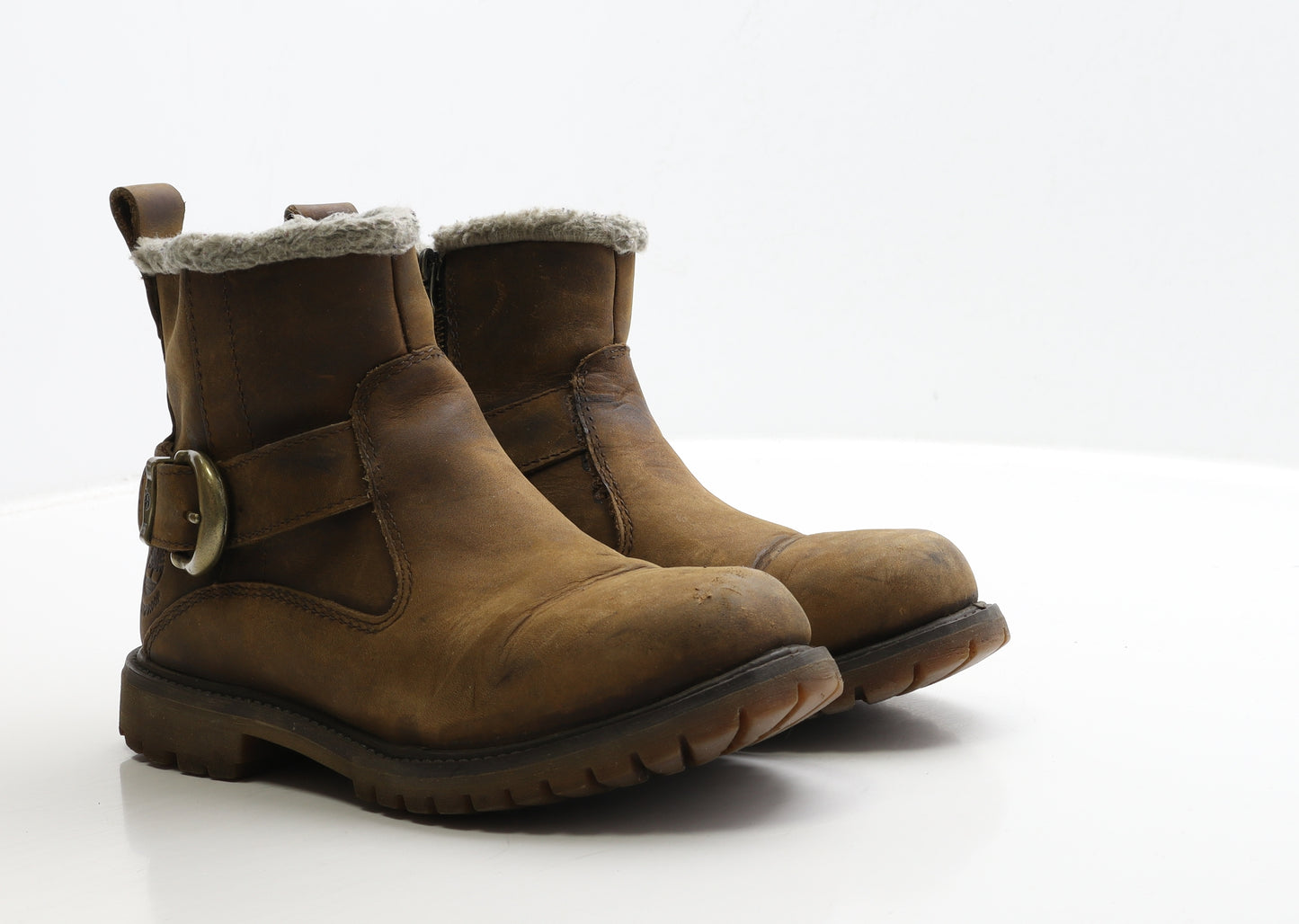 Timberland Womens Brown Leather Biker Boot UK 5 38