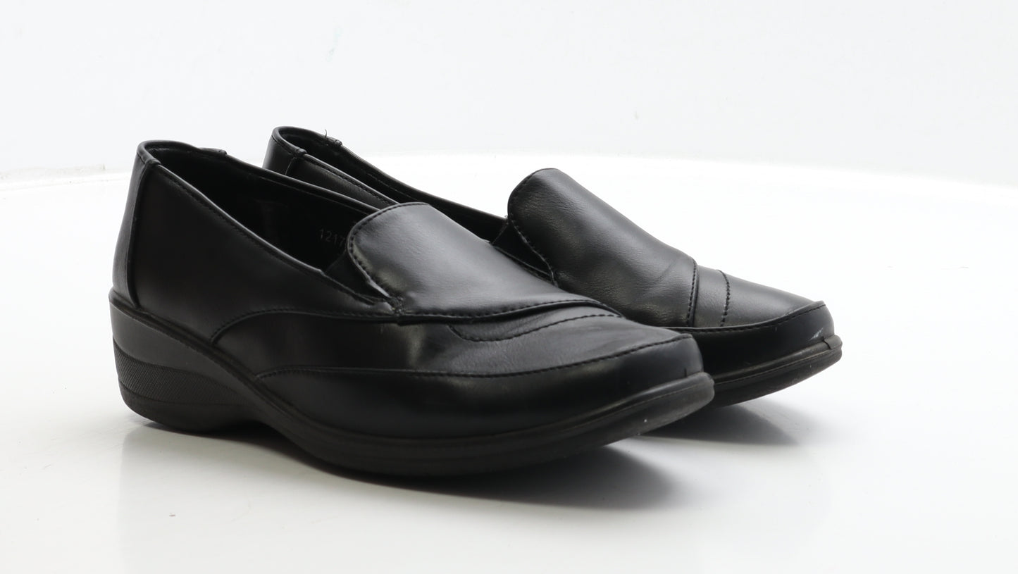 Softlites Womens Black Leather Loafer Casual UK 3 36